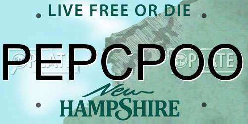 PEPCPOO New Hampshire License Plate