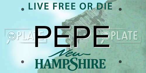 PEPE New Hampshire License Plate