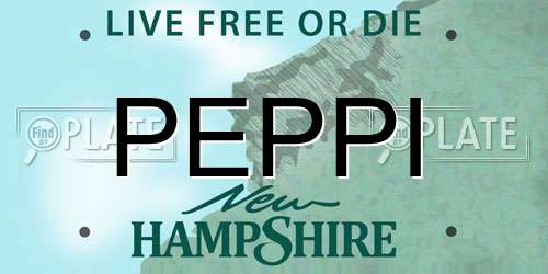 PEPPI New Hampshire License Plate