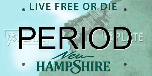 PERIOD New Hampshire License Plate