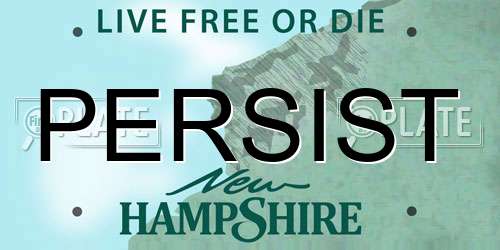 PERSIST New Hampshire License Plate