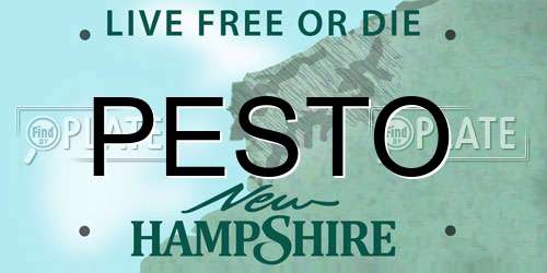 PESTO New Hampshire License Plate