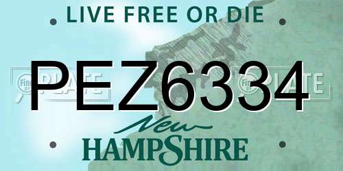 PEZ6334 New Hampshire License Plate