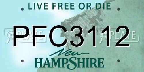 PFC3112 New Hampshire License Plate