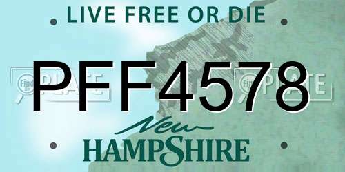 PFF4578 New Hampshire License Plate