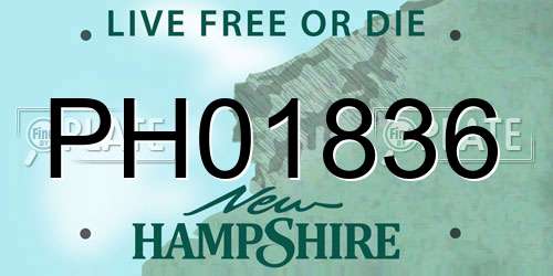 PH01836 New Hampshire License Plate