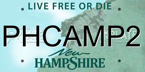 PHCAMP2 New Hampshire License Plate