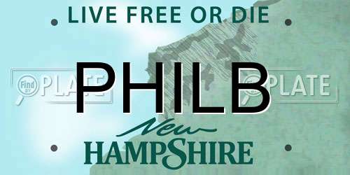PHILB New Hampshire License Plate