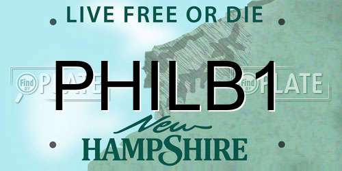 PHILB1 New Hampshire License Plate