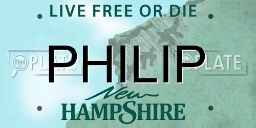 PHILIP New Hampshire License Plate