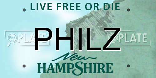 PHILZ New Hampshire License Plate
