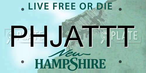 PHJATTT New Hampshire License Plate