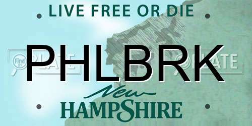 PHLBRK New Hampshire License Plate