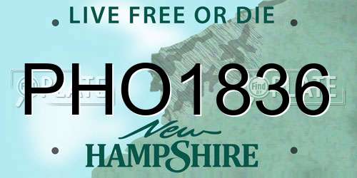 PHO1836 New Hampshire License Plate