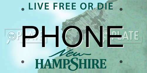 PHONE New Hampshire License Plate