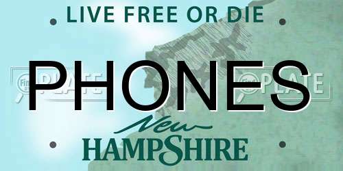 PHONES New Hampshire License Plate