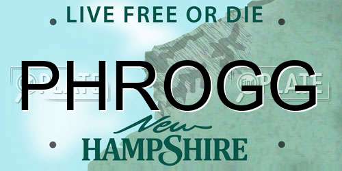 PHROGG New Hampshire License Plate