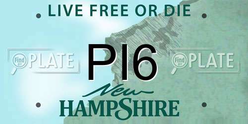PI6 New Hampshire License Plate