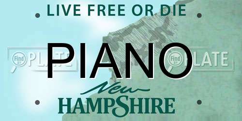 PIANO New Hampshire License Plate