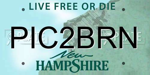 PIC2BRN New Hampshire License Plate