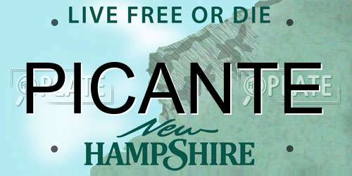 PICANTE New Hampshire License Plate