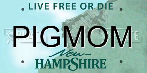 PIGMOM New Hampshire License Plate