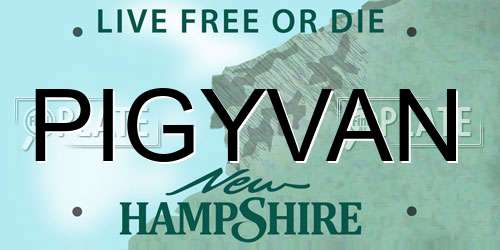 PIGYVAN New Hampshire License Plate
