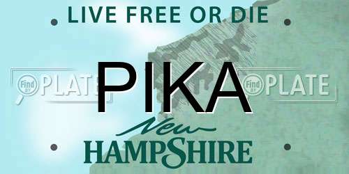 PIKA New Hampshire License Plate