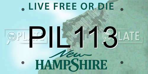 PIL113 New Hampshire License Plate