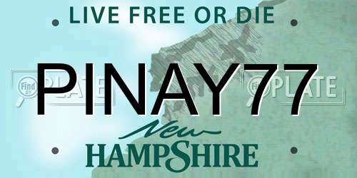 PINAY77 New Hampshire License Plate