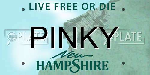 PINKY New Hampshire License Plate