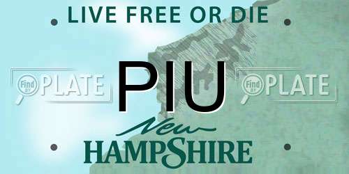 PIU New Hampshire License Plate