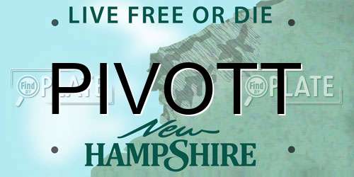 PIVOTT New Hampshire License Plate
