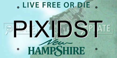 PIXIDST New Hampshire License Plate