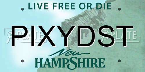 PIXYDST New Hampshire License Plate