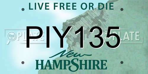 PIY135 New Hampshire License Plate