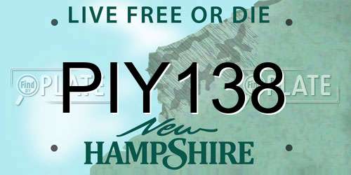 PIY138 New Hampshire License Plate