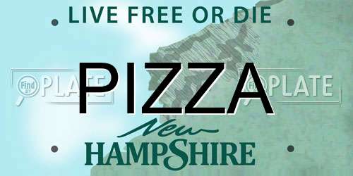PIZZA New Hampshire License Plate