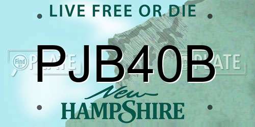 PJB40B New Hampshire License Plate