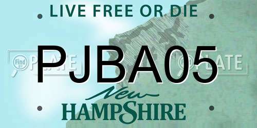 PJBA05 New Hampshire License Plate
