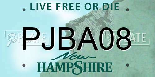 PJBA08 New Hampshire License Plate