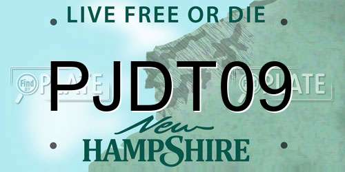 PJDT09 New Hampshire License Plate