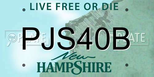 PJS40B New Hampshire License Plate