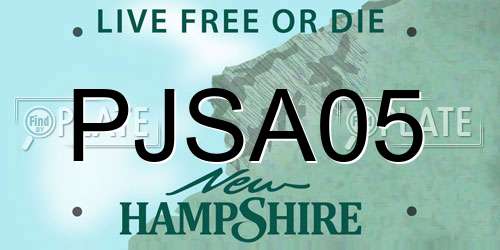PJSA05 New Hampshire License Plate