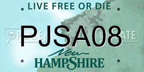 PJSA08 New Hampshire License Plate