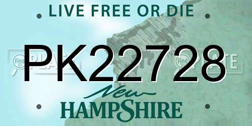 PK22728 New Hampshire License Plate