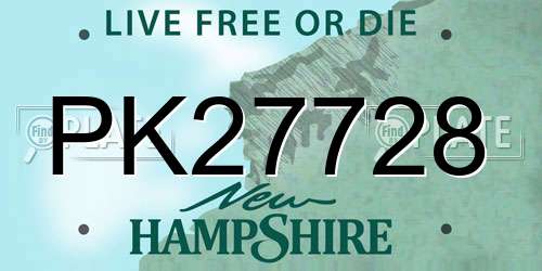PK27728 New Hampshire License Plate