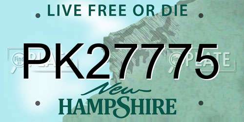 PK27775 New Hampshire License Plate