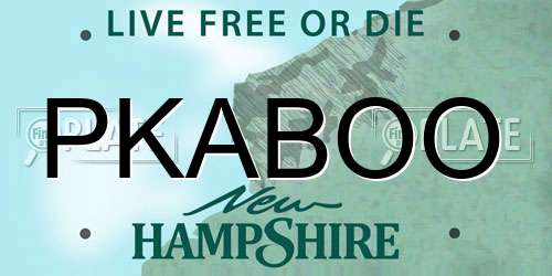 PKABOO New Hampshire License Plate