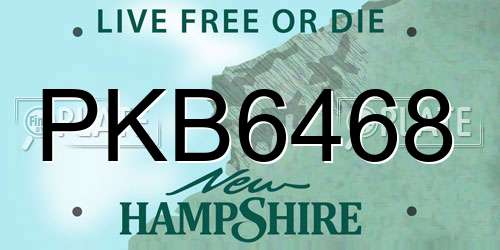 PKB6468 New Hampshire License Plate